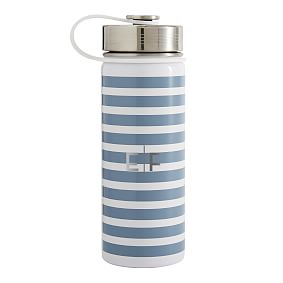 Northfield Stripe light Blue Slim Water Bottle