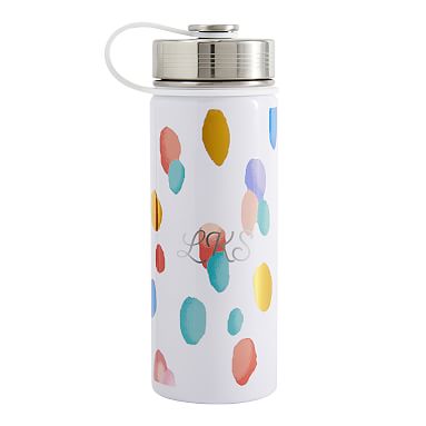 Slim Metallic Rainbow Drops Water Bottle