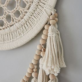 Tassel Wood Beaded Wall Hanging