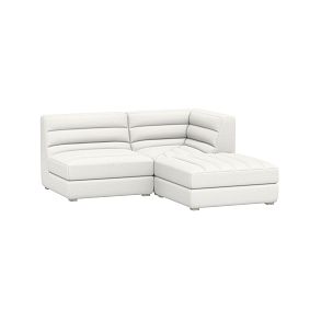 Hudson Storage Sectional Set, Chunky Boucle Ivory