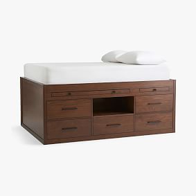 Cleary Captain's Bed, Single, Dark Walnut, In-Home