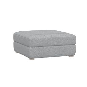 Hudson Storage Ottoman, Chunky Boucle Mist Grey