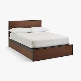 Ezra Storage Bed, Double, Dark Walnut/Anthracite