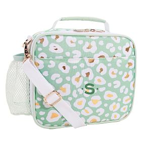 Gear-Up Aqua Gold Metallic Leopard Recycled Cold Pack Lunch Box