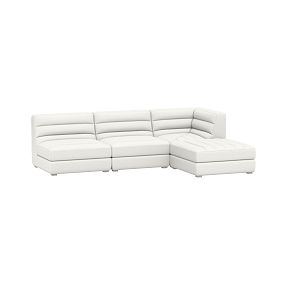 Hudson Storage L-Shaped Sectional Set, Chunky Boucle Ivory