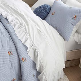 Washed Cotton Ruffle Organic Duvet Cover