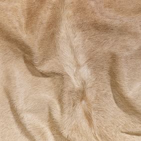 Solid Beige Cow Hide Rug