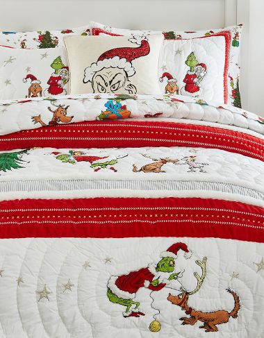 Pottery Barn Teen twin Christmas red reversible comforter quilt with selling Euro sham