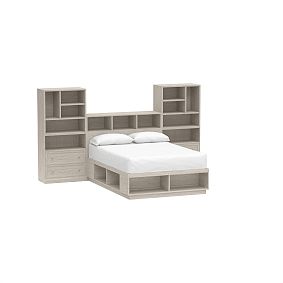 Stack Me Up Bed Set, Brushed Fog (1 Storage Bed & Hutch, 2 Two Drawer, 2 Mixed, 2 Base), Double