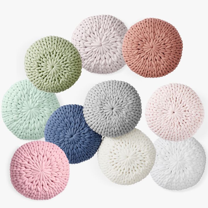 Round Chunky Knit Pillow