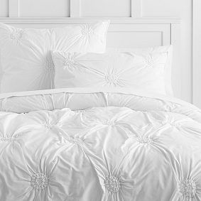 Pottery shops Barn Teen Ruched Rosette Organic Duvet