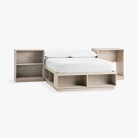 Stack Me Up Storage Bed, Fridge Storage, &amp; 2-Shelf Bookcase Set