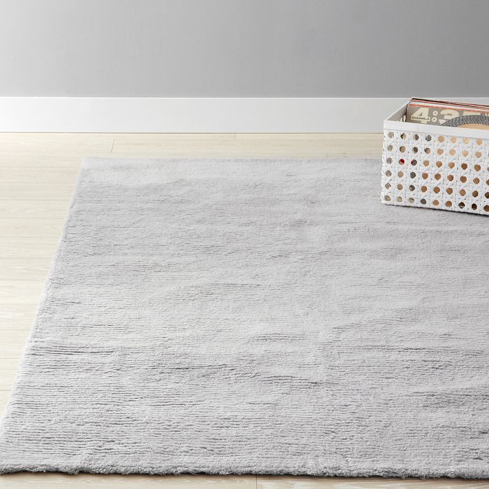 Ribbed Wool Rug - Light Grey