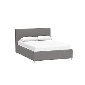 Jamie Upholstered Storage Bed, Double, Brushed Crossweave, Charcoal