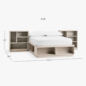 Stack Me Up Platform Storage Bed &amp; Mixed Shelf Bookcase Set