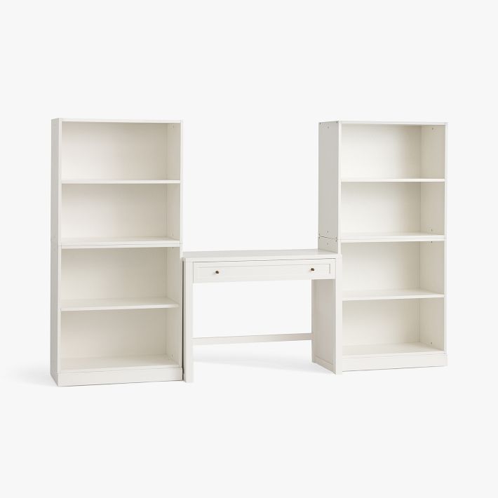 Stack Me Up Writing Desk &amp; Bookcase with Cubbies Set (100&quot;)