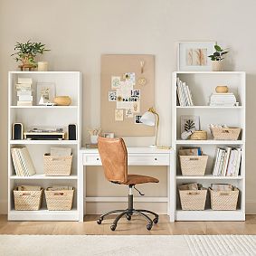 Stack Me Up Writing Desk &amp; Bookcase with Cubbies Set (100&quot;)