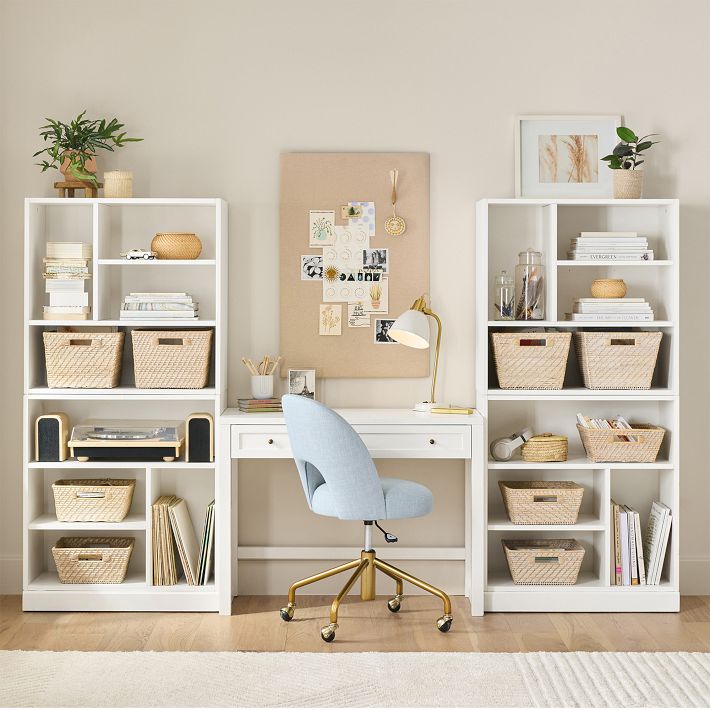 Stack Me Up Writing Desk &amp; Bookcase with Mixed Shelves Set (100&quot;)