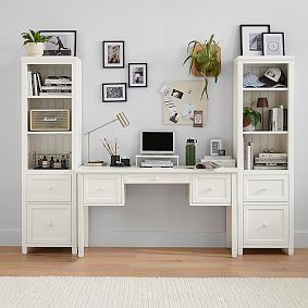 Beadboard Smart&#8482; Small Space Storage Desk &amp; Bookcase Set (94.5&quot;&ndash;103.5&quot;)