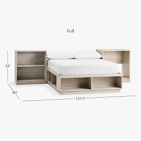 Stack Me Up Storage Bed, Fridge Storage, &amp; 2-Shelf Bookcase Set