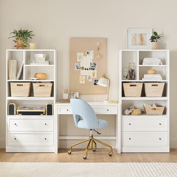 Stack Me Up Writing Desk &amp; Bookcase with Shelves and Drawers Set (100&quot;)