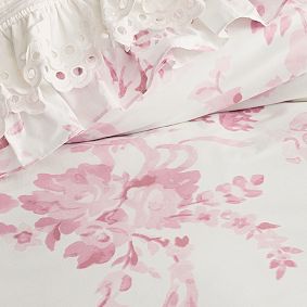 LoveShackFancy Damask Ruffle Duvet Cover