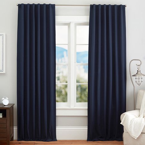 Pottery Bark Kids hotsell Curtain Panels Room Darkening Blue White Stripe Grommets - Set