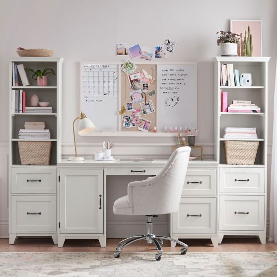 Hampton Smart™ Storage Desk & Bookcase with Drawers Set (97")