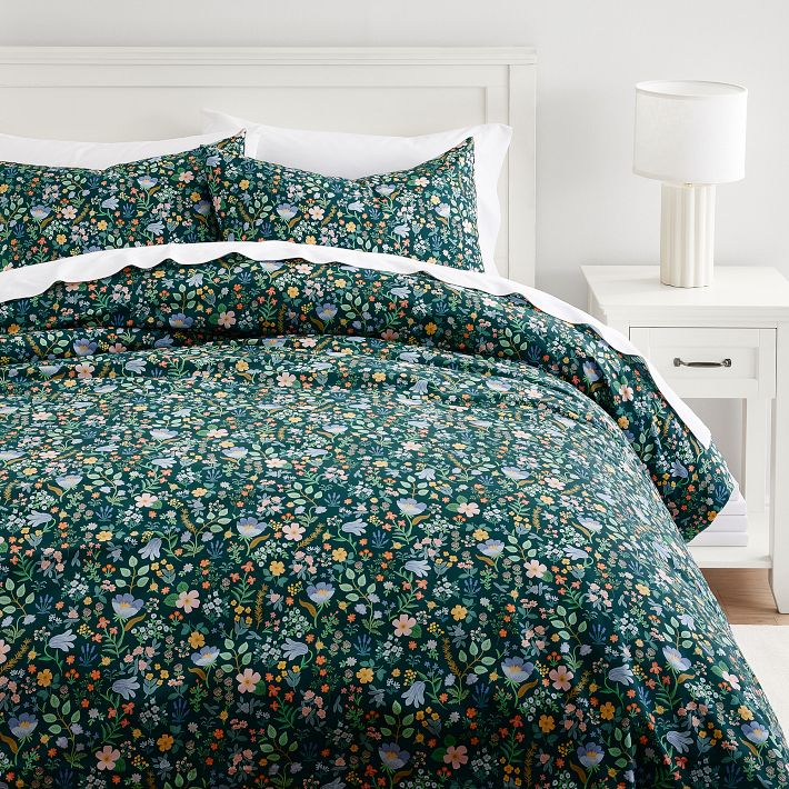 Rifle Paper Co. Bramble Fields Evergreen Duvet Cover