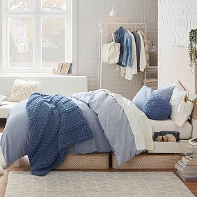 Button-Down Chambray Duvet Cover