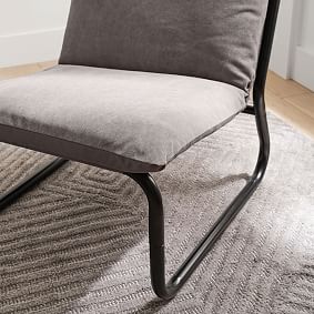 Enzyme Washed Canvas Light Grey Brooks Lounge Chair