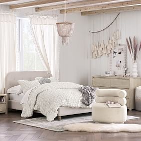Boho Crochet Trim Curtain