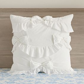 LoveShackFancy Ruffle Bow Euro Pillow Cover