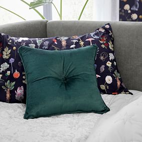 Upholstered Square Velvet Pillow