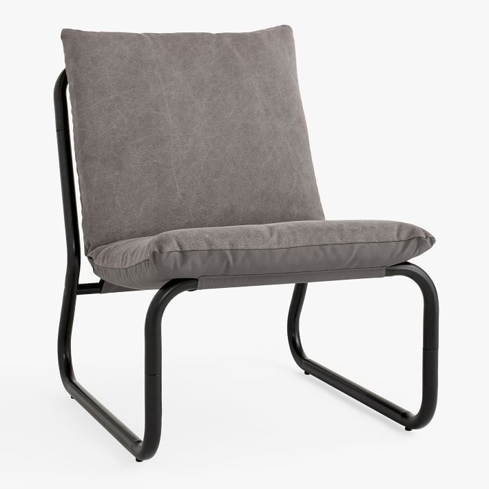 Enzyme Washed Canvas Light Grey Brooks Lounge Chair