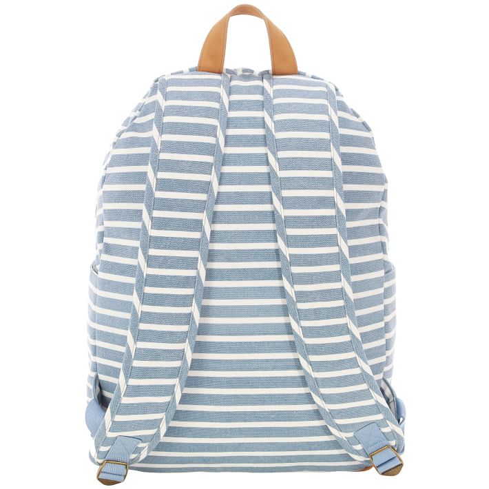 Pottery Barn Teen 2024 Northfield Dash Stripe Backpack Blue XL