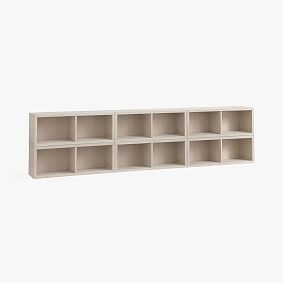 Costa Wall System Low Bookcase Set, 12 Cubby, Weathered White