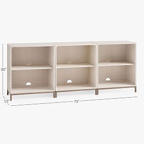 Blaire 2-Shelf Low Bookcase, Set of 3 (75&quot;)