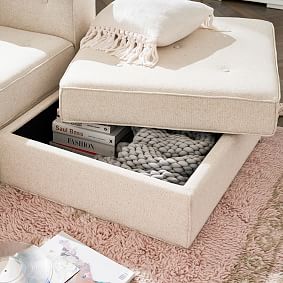 Piped Cushy Sectional Set with Storage (65&quot;)