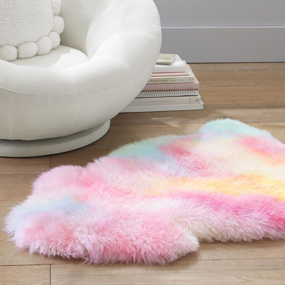 Sheep Skin Tie-Dye Rug