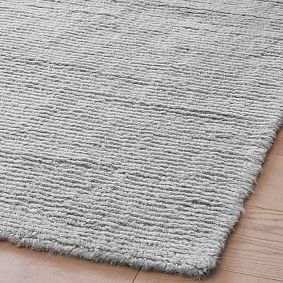 Ribbed Wool Rug - Light Grey