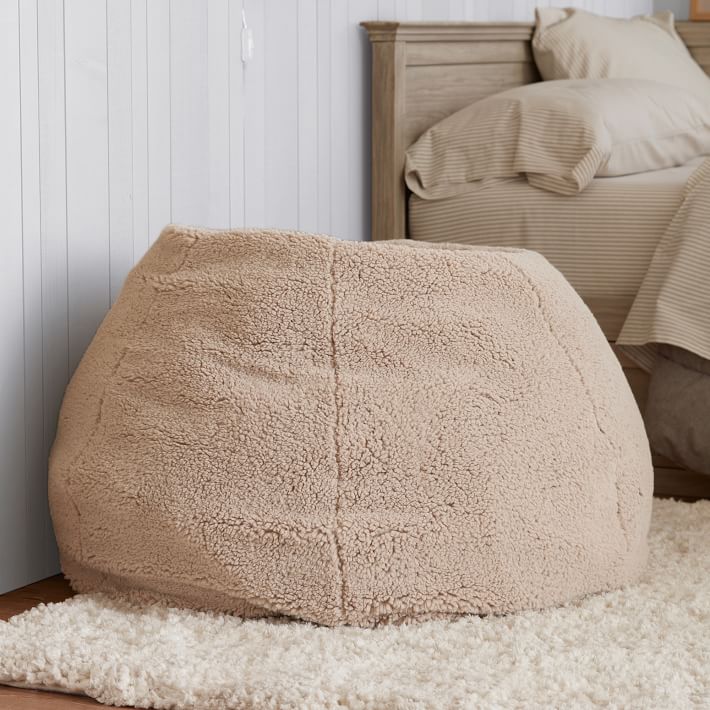 Sherpa Light Khaki Bean Bag Chair
