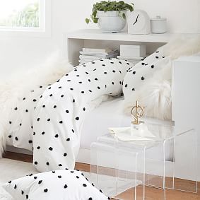 Tufted Dot Sham - Black/White