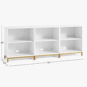 Blaire 2-Shelf Low Bookcase, Set of 3 (75&quot;)