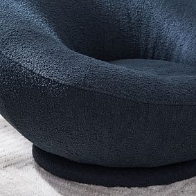 Chunky Boucle Navy Groovy Swivel Chair