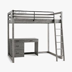 Waverly Loft Bed &amp; Single Pedestal Desk Set