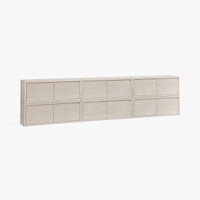 Costa Wall System Low Bookcase Set, 12 Drawers, Weathered White