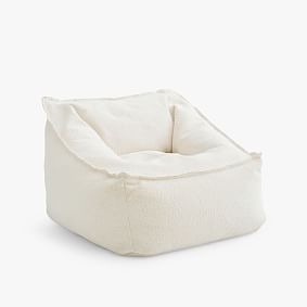 Chunky Boucle Ivory Modern Lounger, Small