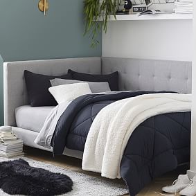 west elm x pbt Grid Tufted Corner Platform Bed