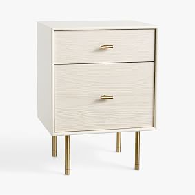 west elm x pbt Modernist Nightstand, White/Wintered Wood